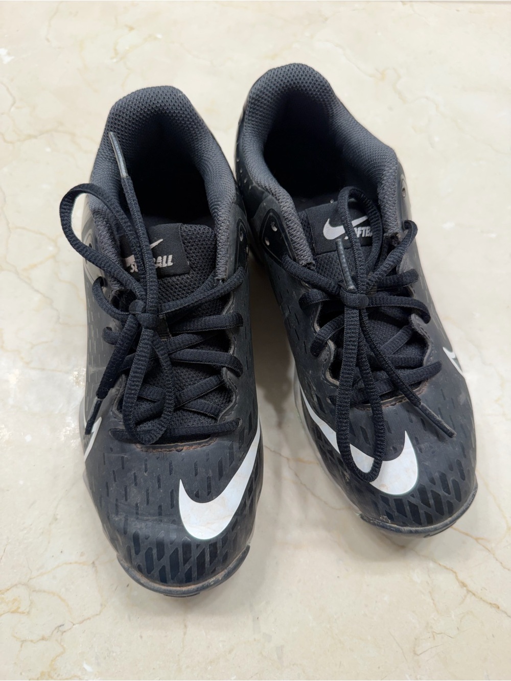 Nike Kids Black & White Softball Cleats